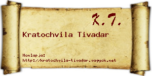 Kratochvila Tivadar névjegykártya